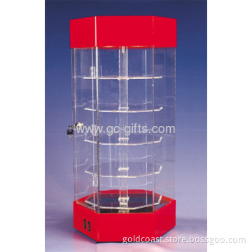 Rotary Countertop Acrylic Display Showcases With 5 Shelves 